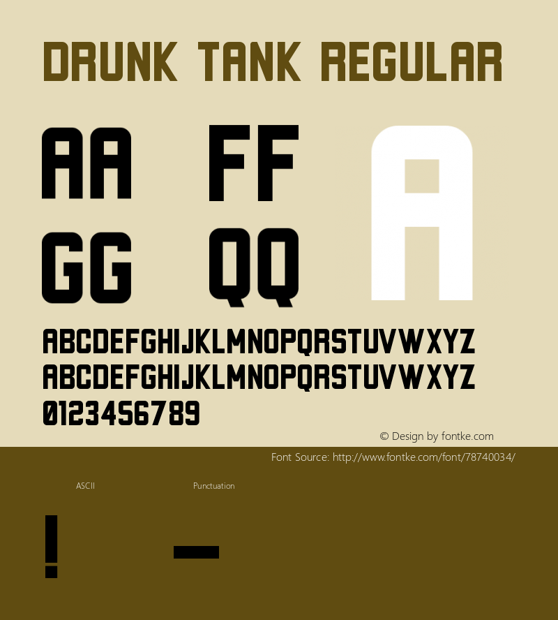 Drunk Tank Regular Version 1.000 Font Sample