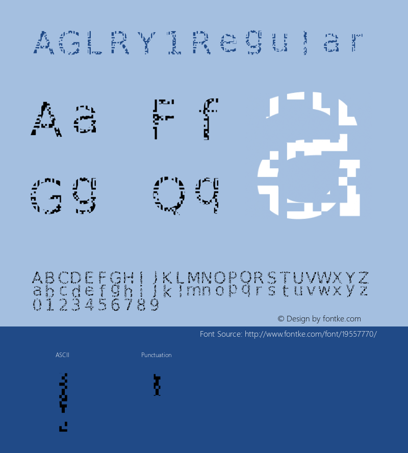 AGLRY 1 Version 1.0 Font Sample