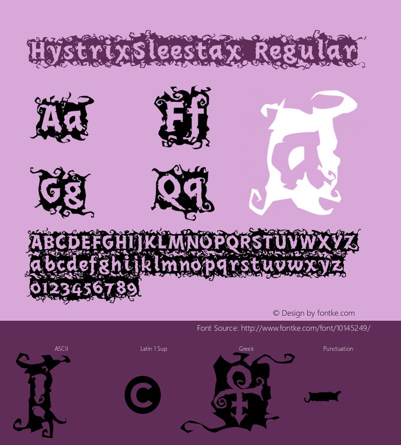 HystrixSleestax Regular Version 1.000;PS 1.000;hotconv 1.0.38 Font Sample