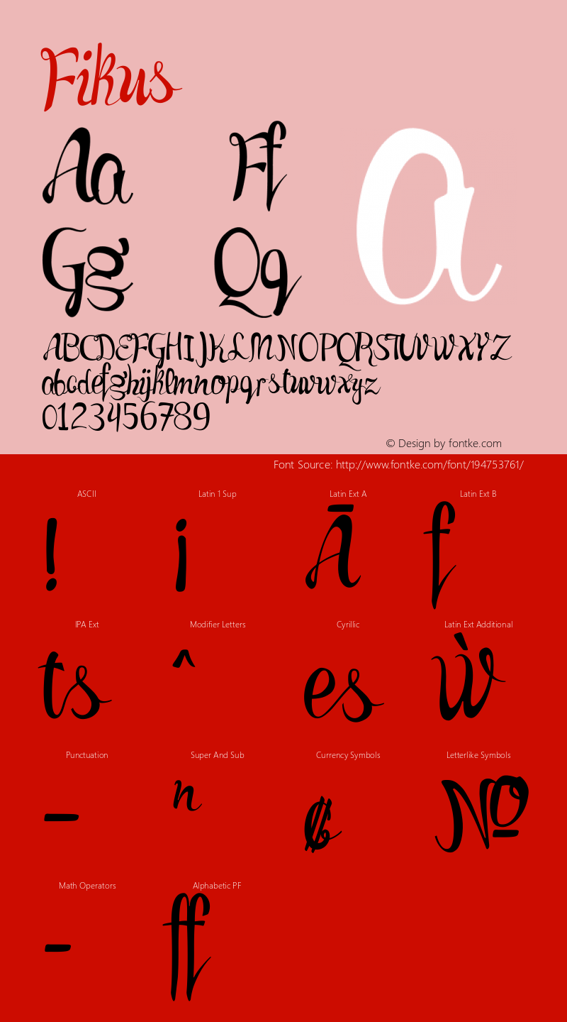 ☞Fikus 1.000;com.myfonts.borutta.fikus.regular.wfkit2.3THb图片样张