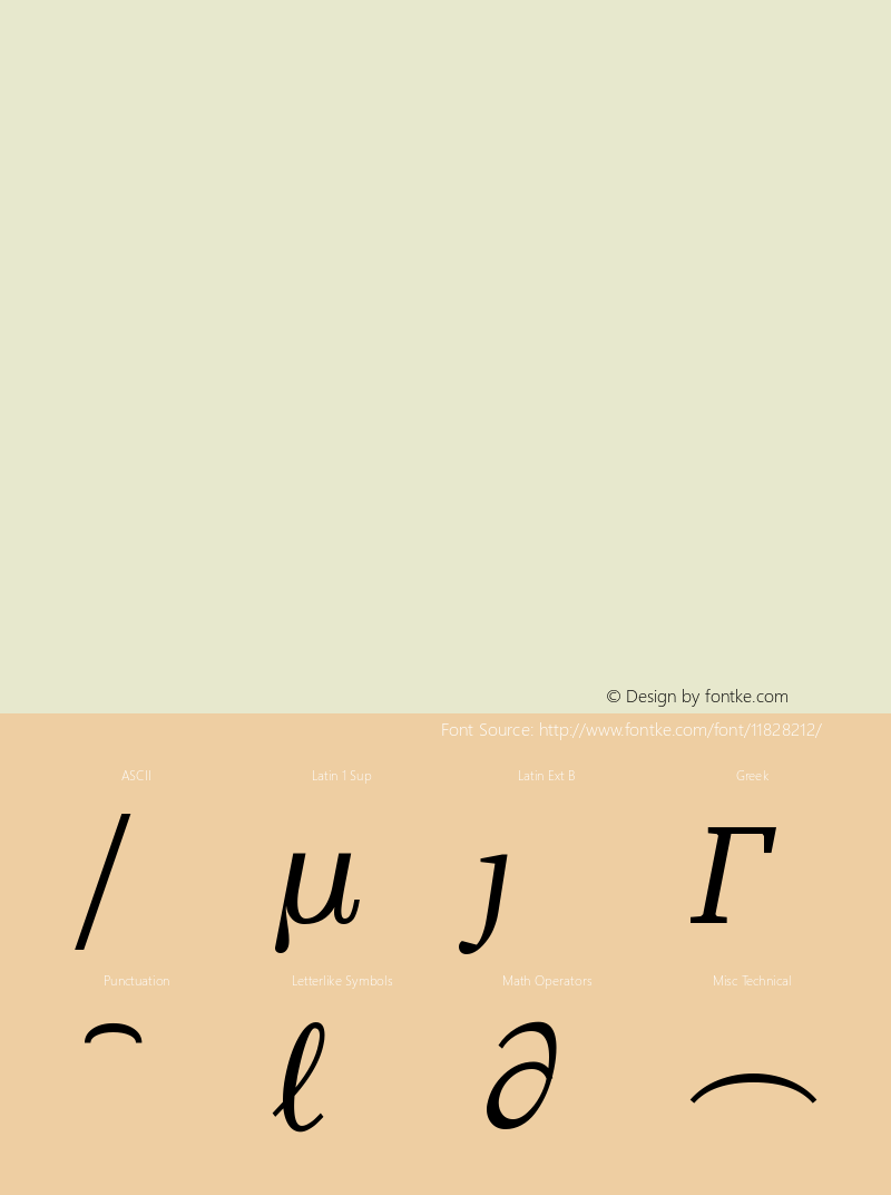 MathDesign-CH CH-Regular-Italic-MathItalic-10 Version 1.0 Font Sample