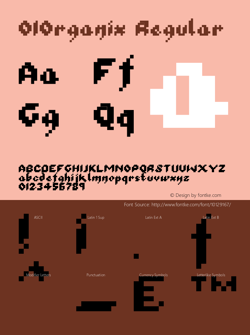 01Organix Regular 1.00 Font Sample