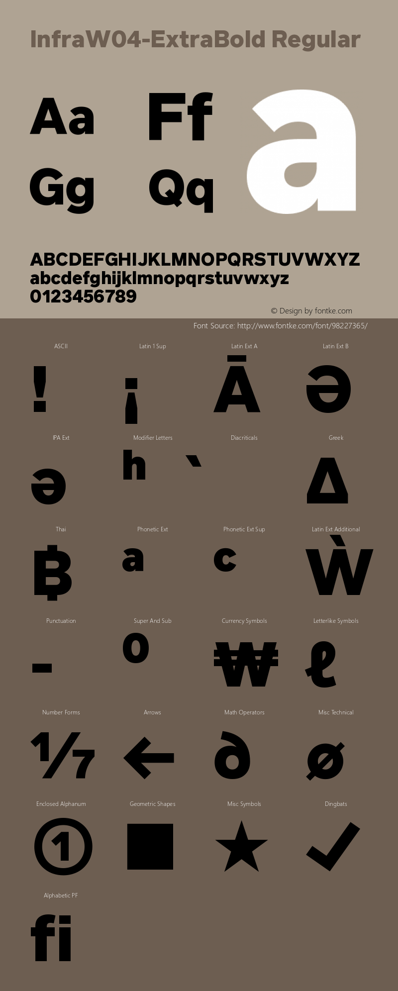 Infra W04 ExtraBold Version 1.00 Font Sample