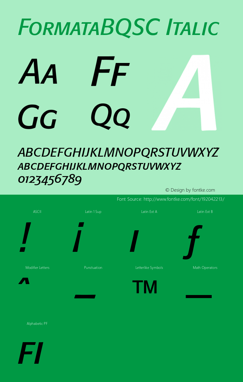 FormataBQSC Regular Italic 001.000图片样张