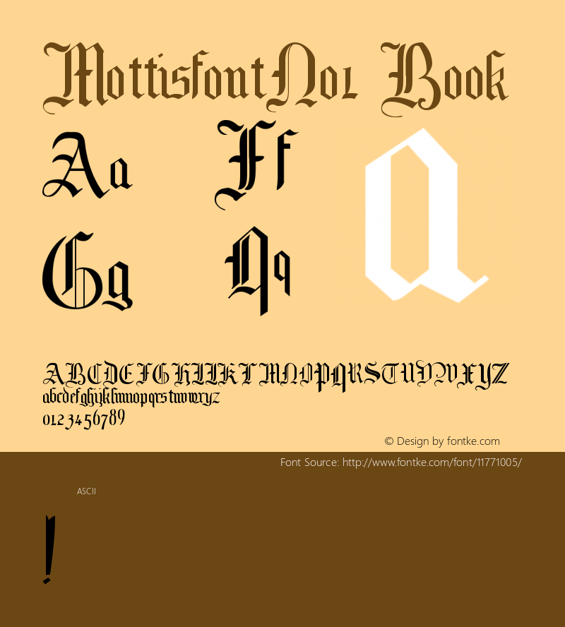 MottisfontNo1 Book Version 001.003 Font Sample