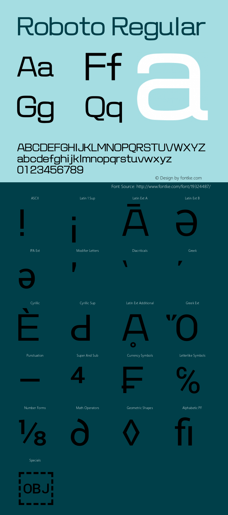 Roboto Regular Version 1.00000; 2011; Build 20120203 Font Sample