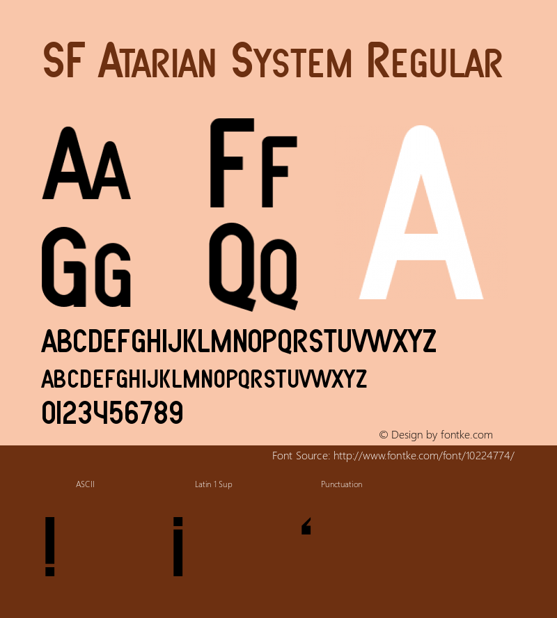 SF Atarian System Regular Version 1.1 Font Sample