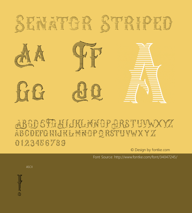 Senator Striped Version 1.00;June 26, 2019;FontCreator 11.5.0.2427 32-bit Font Sample