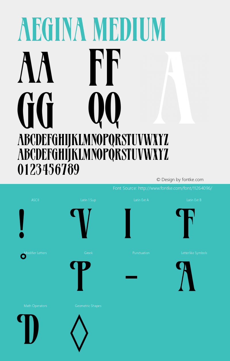 Aegina Medium Version 001.001 Font Sample