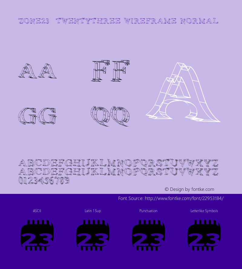 Zone23_twentythree wireframe Members Version - public distribution prohibited Font Sample