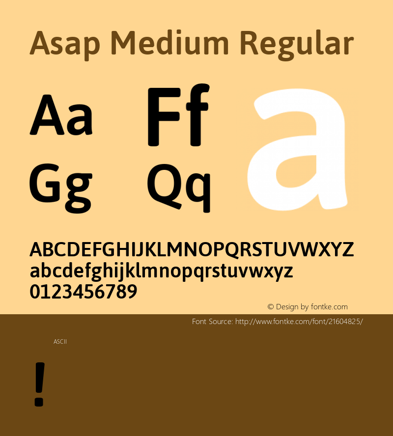 Asap Medium Regular  Font Sample