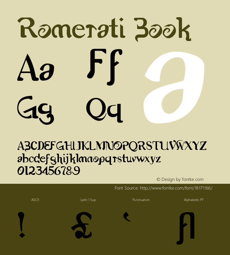 Romerati Book Version Macromedia Fontograp Font Sample