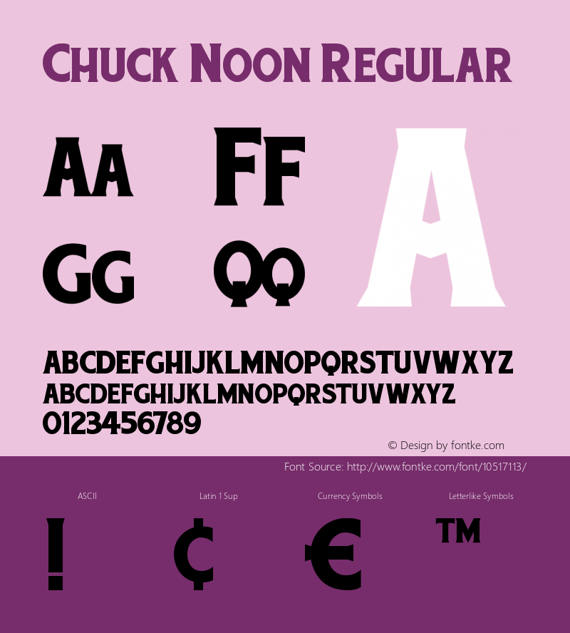 Chuck Noon Regular Version 001.000 Font Sample