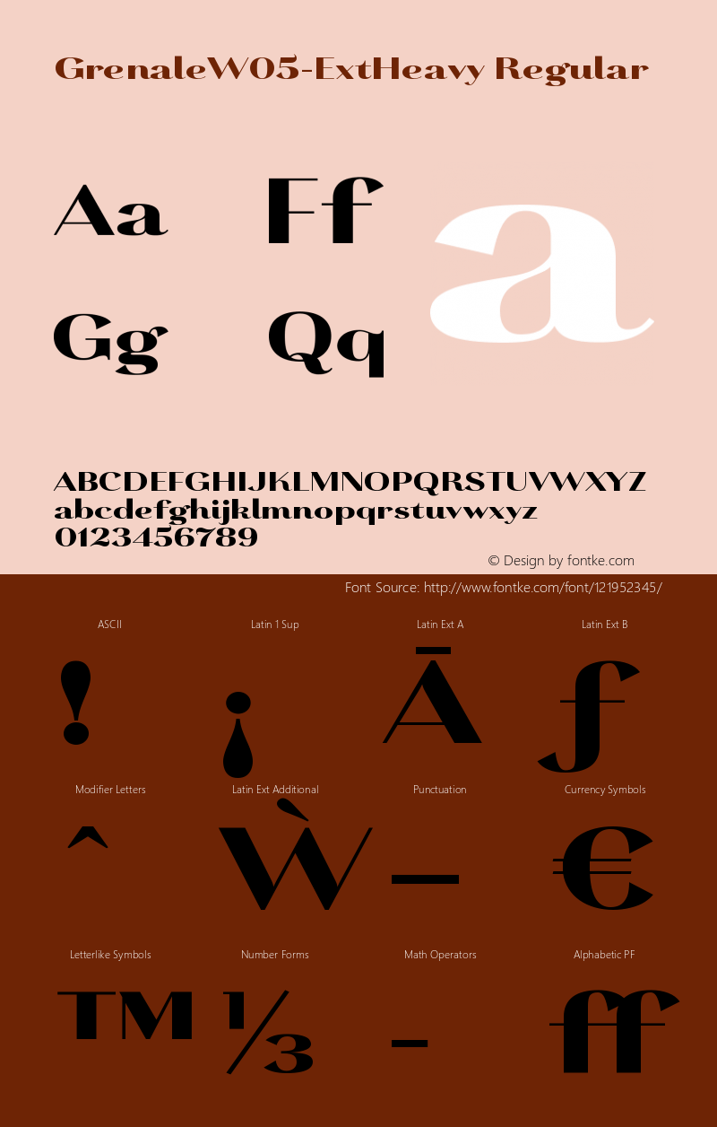 Grenale W05 Ext Heavy Version 1.00 Font Sample