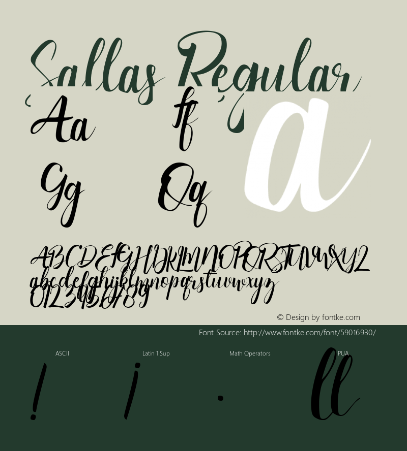 Sallas Version 1.00;March 24, 2020;FontCreator 13.0.0.2613 64-bit Font Sample