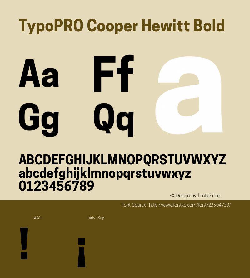 TypoPRO Cooper Hewitt 1.000 Font Sample