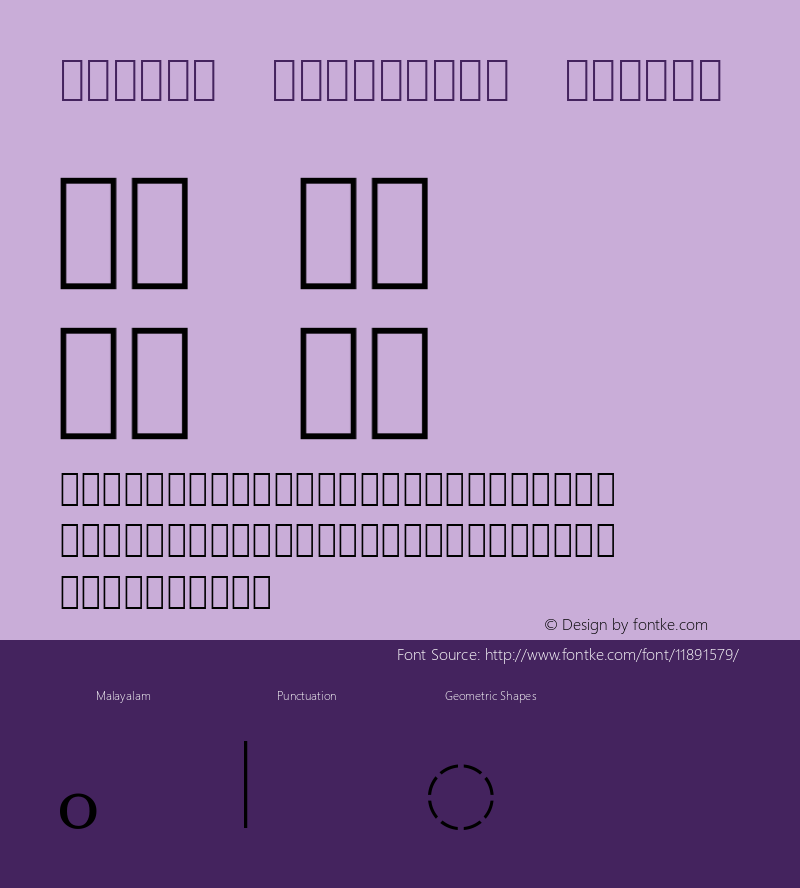 Samyak Malayalam Medium Original Version 1.00 (2005) Font Sample