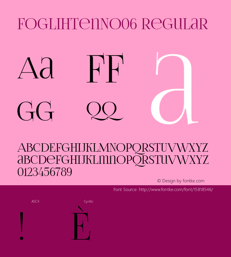 FoglihtenNo06 Regular Version 0.76 ; ttfautohint (v1.4.1) Font Sample