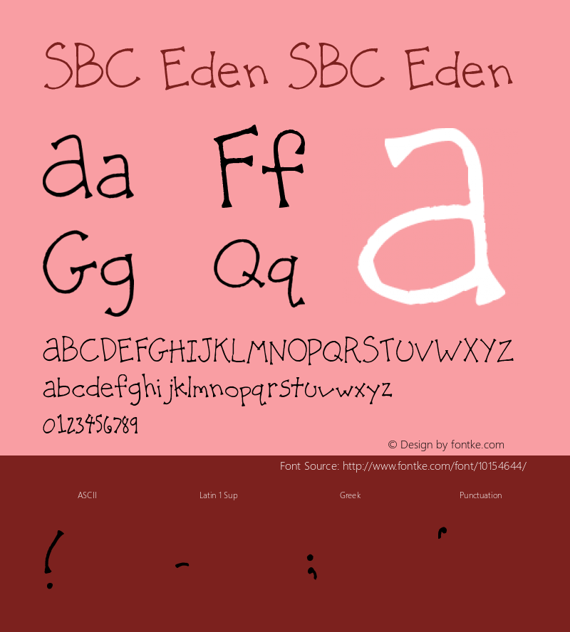 SBC Eden SBC Eden Version 1.00 April 19, 2005 Font Sample