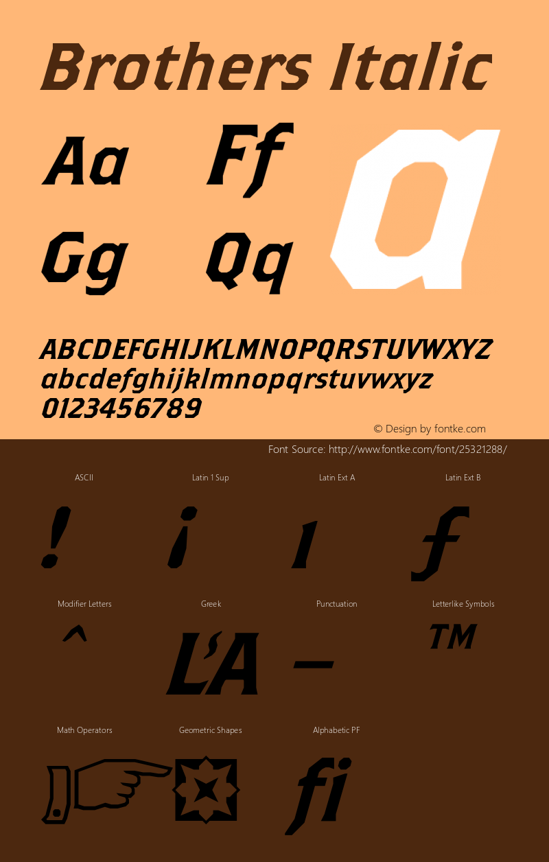 BrothersSuperSlant 001.000 Font Sample