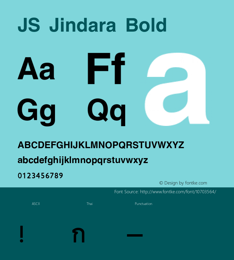 JS Jindara Bold Version 1.1; 2001 Font Sample