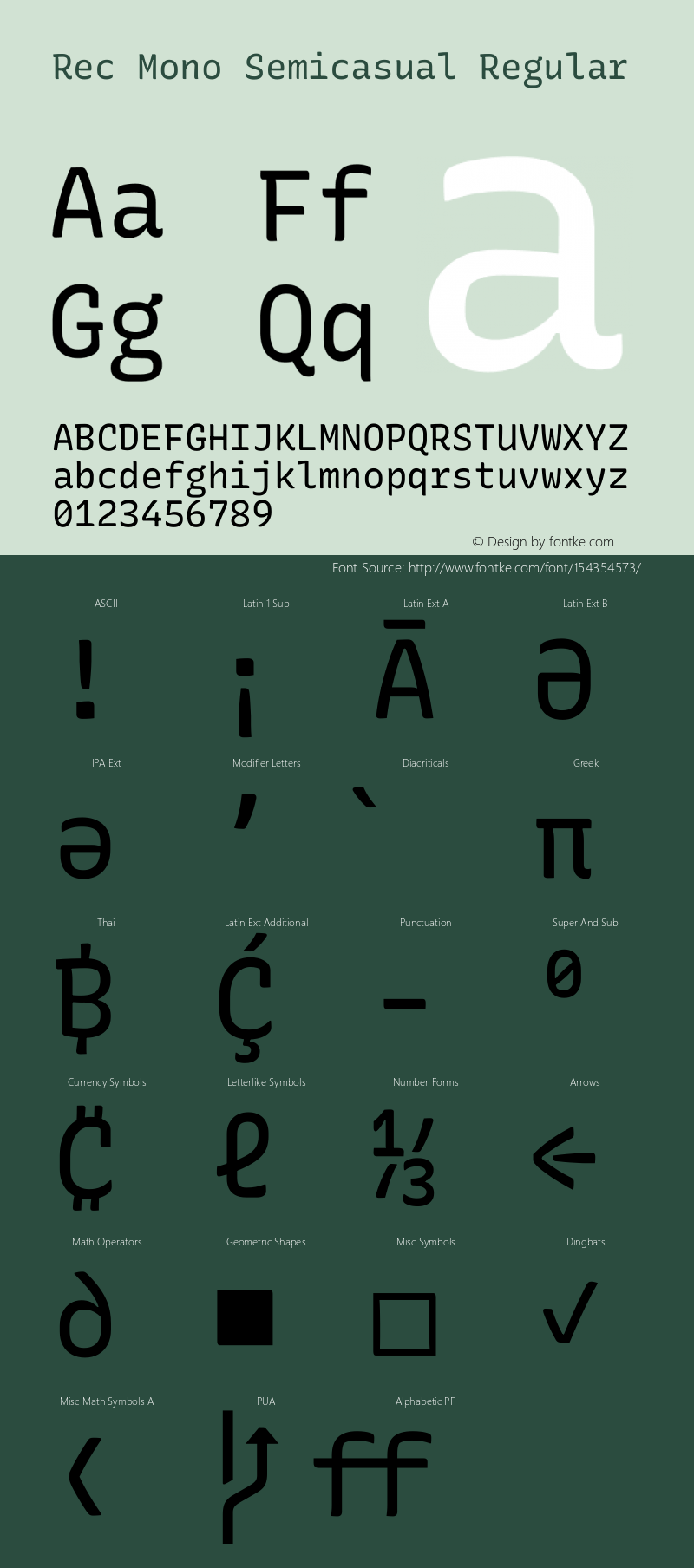 Rec Mono Semicasual Version 1.069 Font Sample