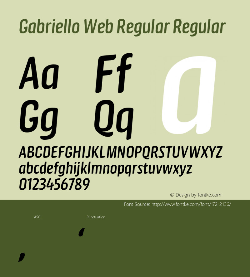 Gabriello Web Regular Regular Version 1.1 2014 Font Sample