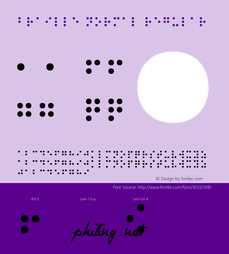 Braille Normal Regular 1998; 1.1, release Font Sample