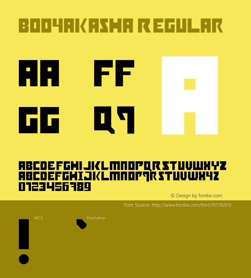 Booyakasha Regular Version 1.0 Font Sample