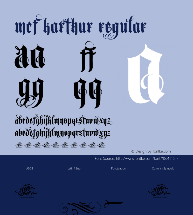MCF karthur Regular 1.0 Font Sample