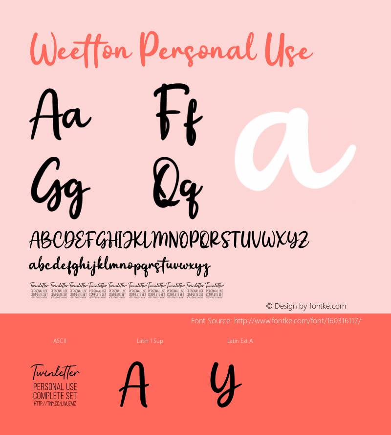 Weetton Personal Use Version 1.001;Fontself Maker 3.5.2 Font Sample