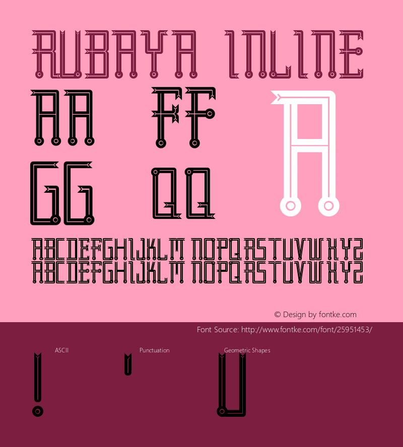 RubayaInline Version 001.000 Font Sample