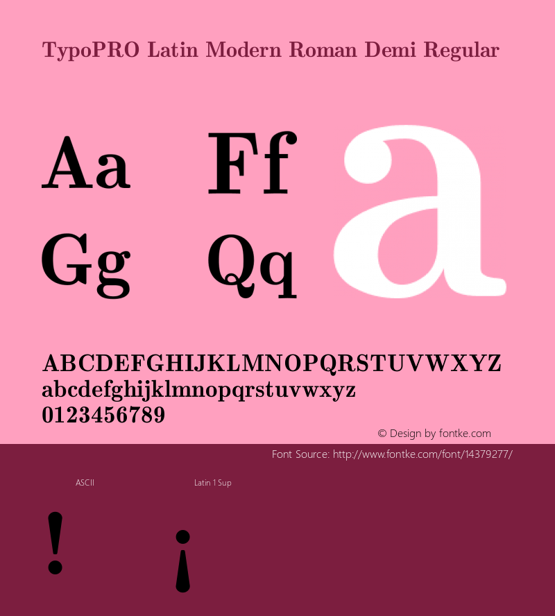 TypoPRO Latin Modern Roman Demi Regular Version 2.004;PS 2.004;hotconv 1.0.49;makeotf.lib2.0.14853 Font Sample