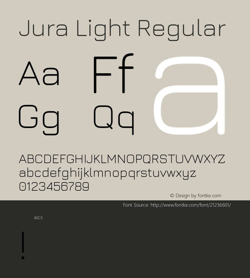 Jura Light Regular  Font Sample