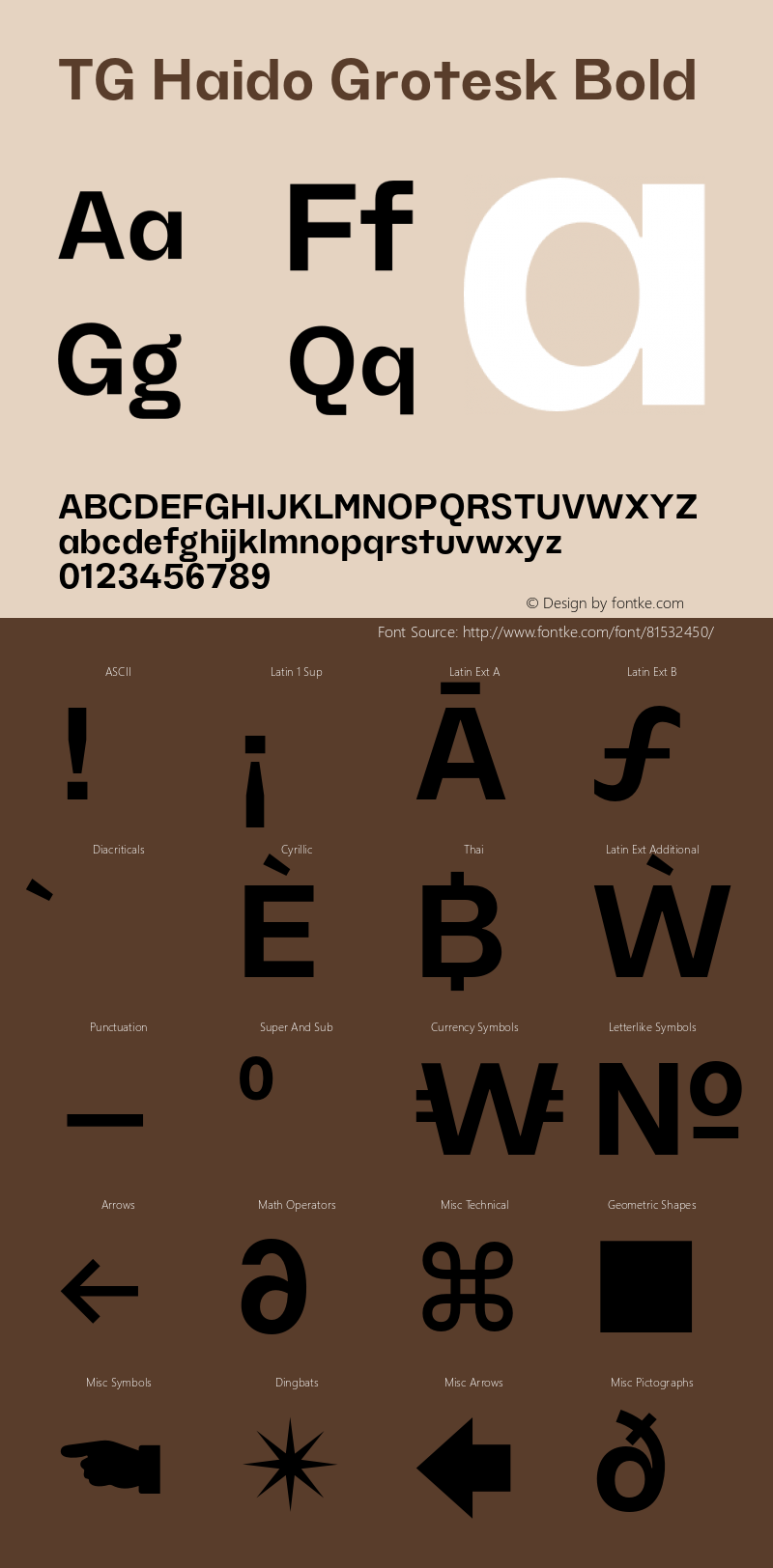 TGHaidoGrotesk-Bold Version 1.000;hotconv 1.0.109;makeotfexe 2.5.65596 Font Sample