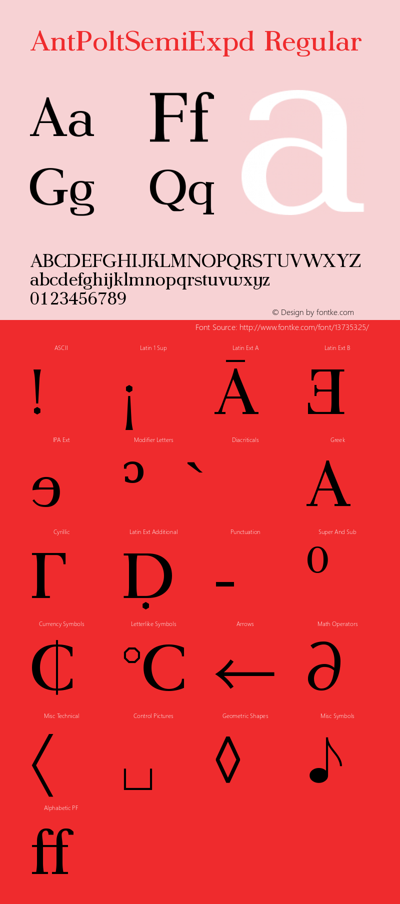 AntPoltSemiExpd Regular Version 1.101 Font Sample