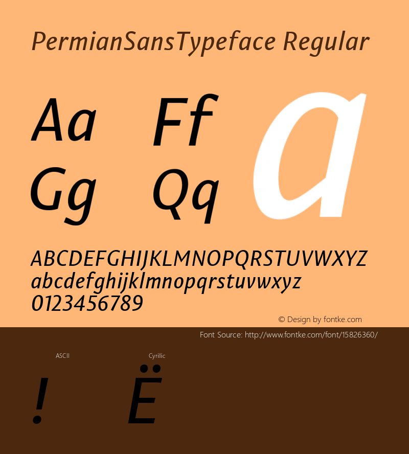 PermianSansTypeface Regular Version 1.000; ttfautohint (v1.4.1) Font Sample