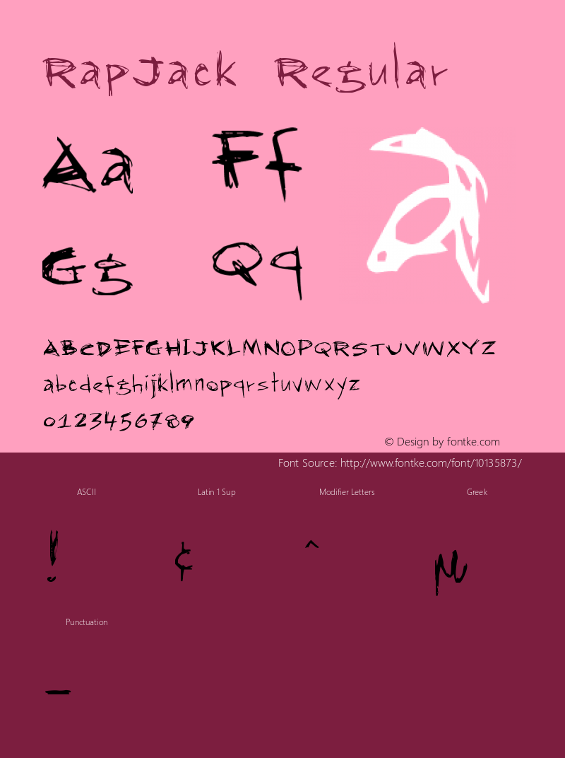 RapJack Regular 1 Font Sample