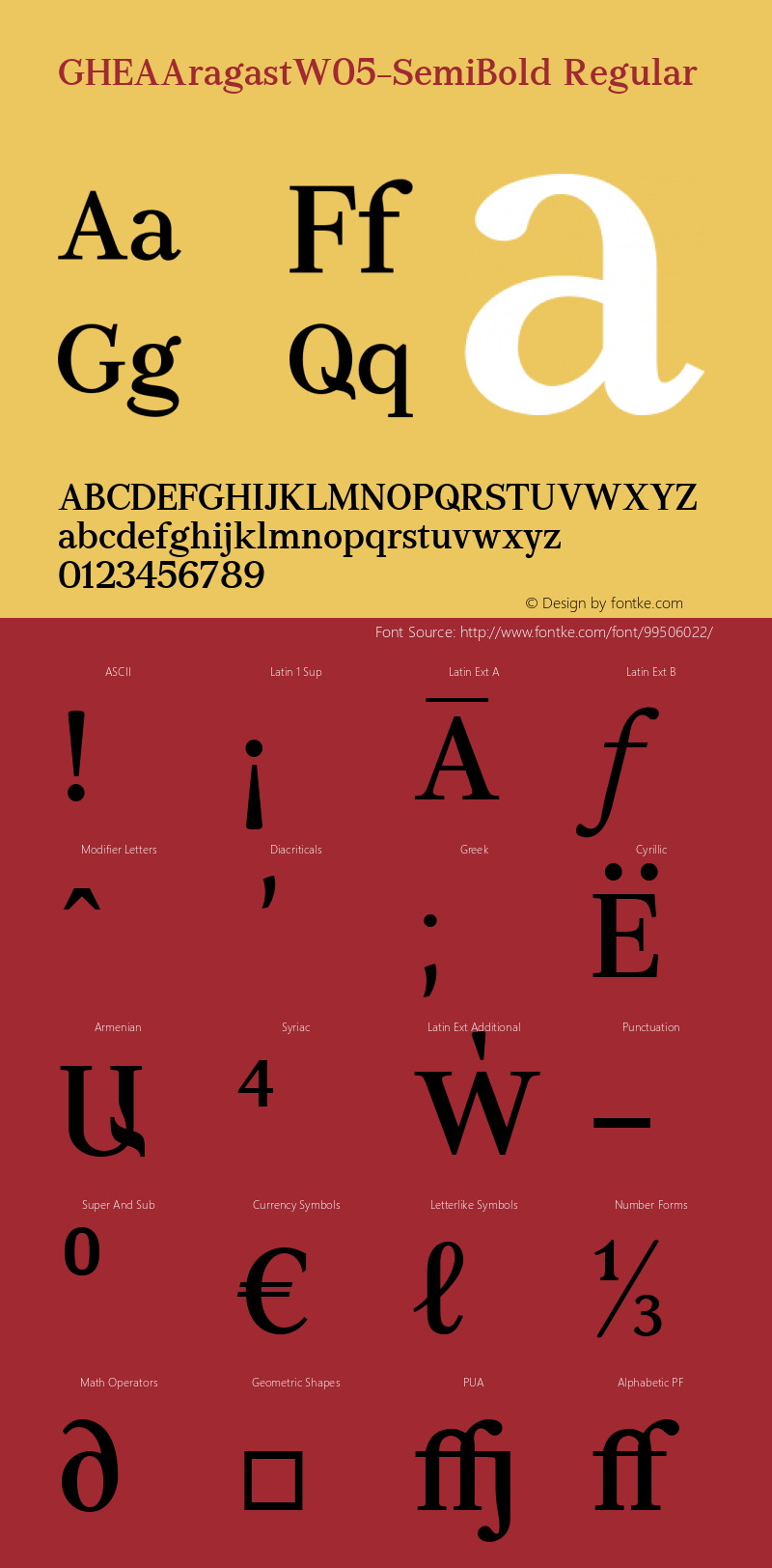 GHEA Aragast W05 SemiBold Version 1.10 Font Sample