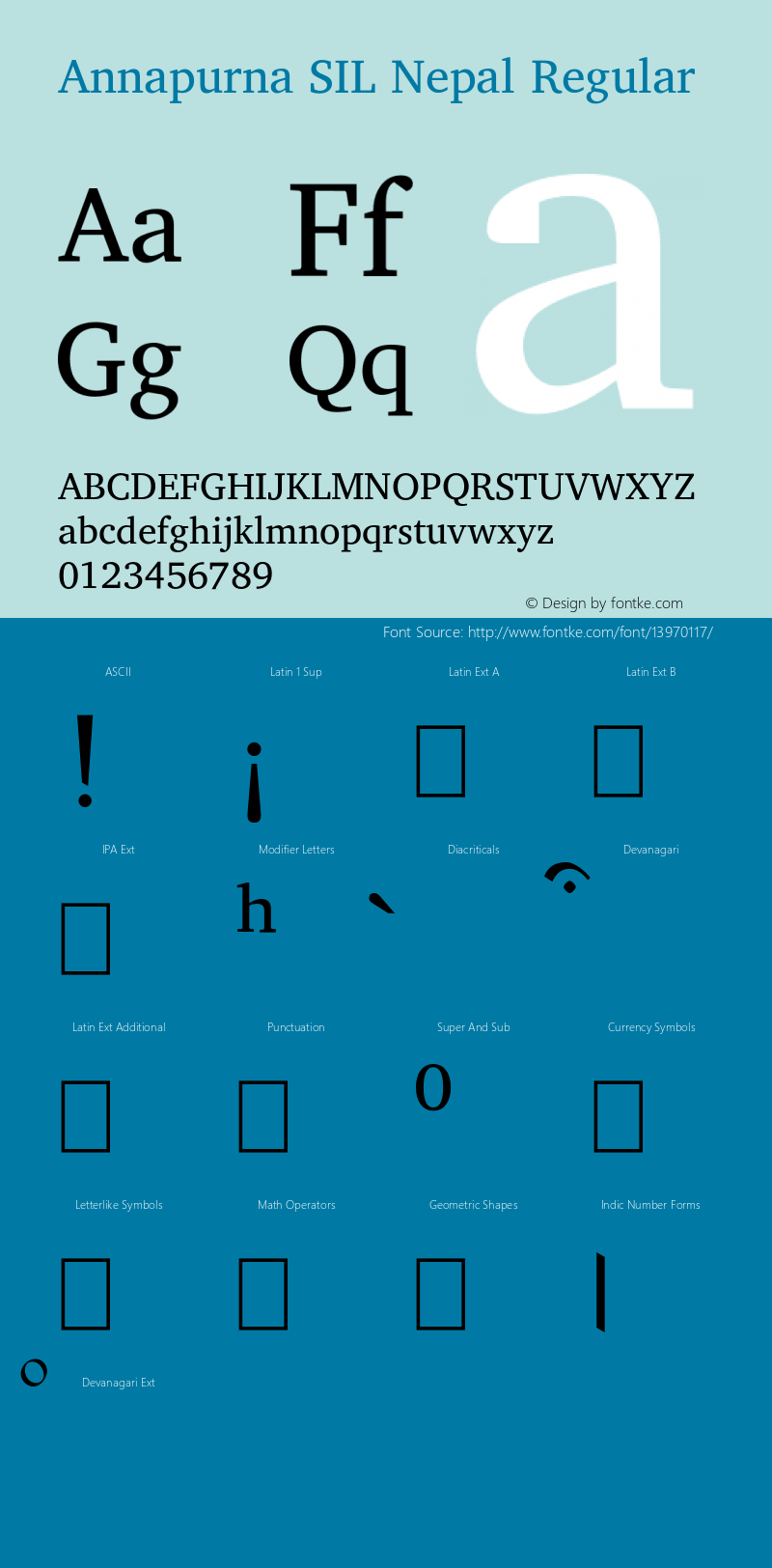 Annapurna SIL Nepal Regular Version 1.100 Font Sample