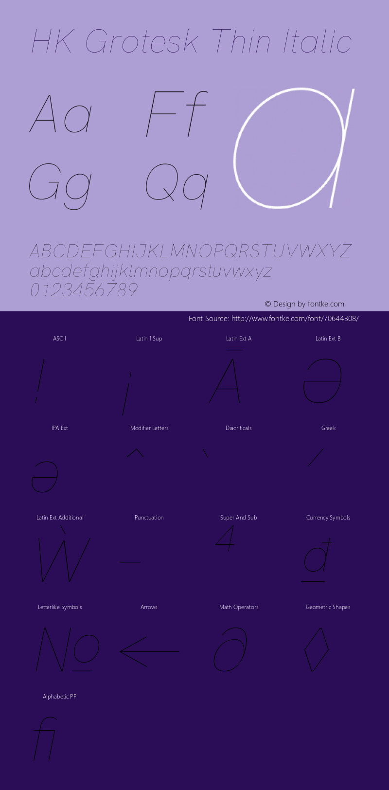 HK Grotesk Thin Italic Version 2.463 Font Sample