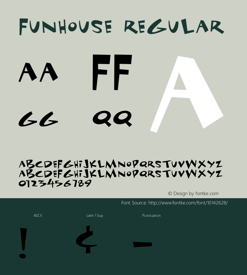 Funhouse Regular Version 1.000;PS 001.000;hotconv 1.0.38 Font Sample