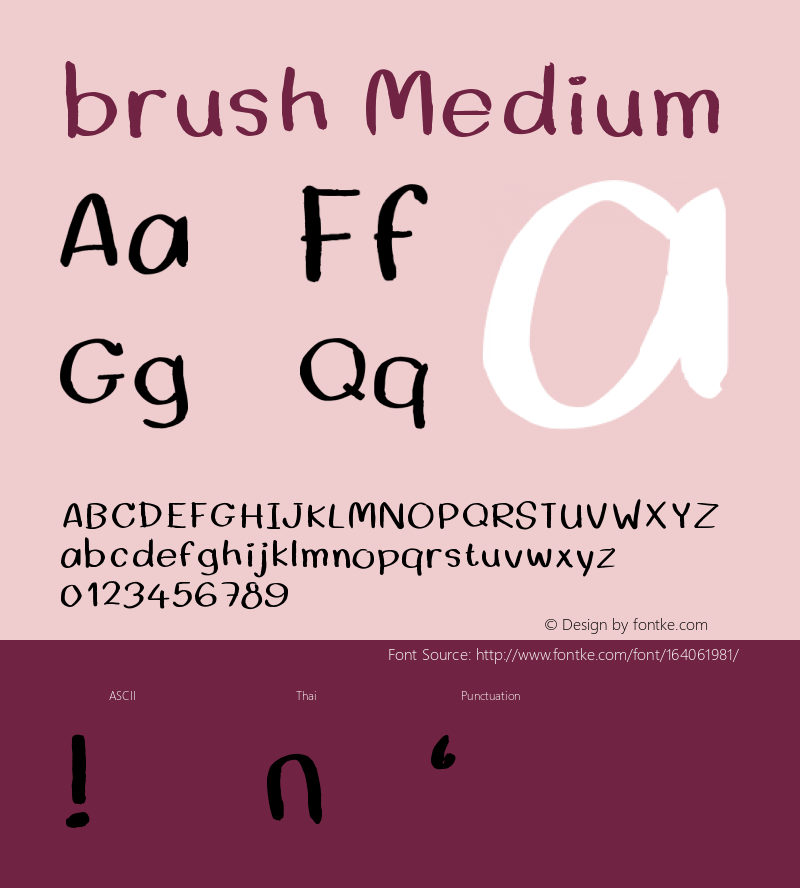 brush Version 001.000 Font Sample