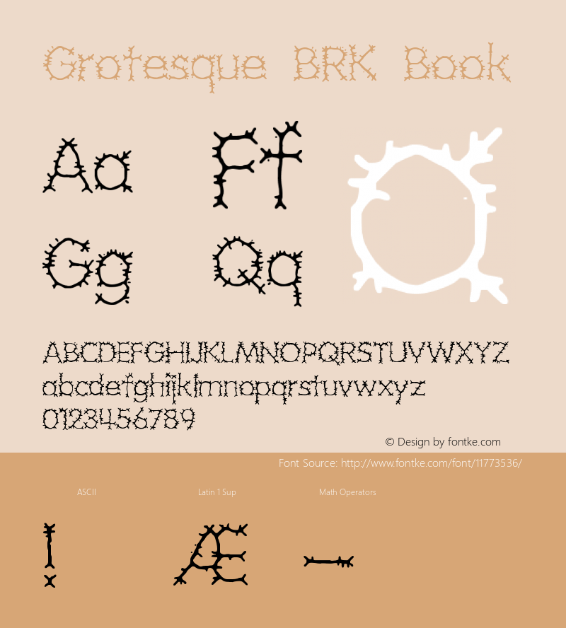 Grotesque BRK Book Version 1.18 Font Sample