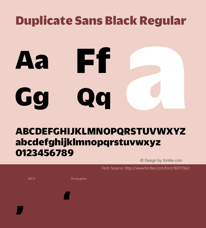 Duplicate Sans Black Regular Version 1.1 2010 Font Sample