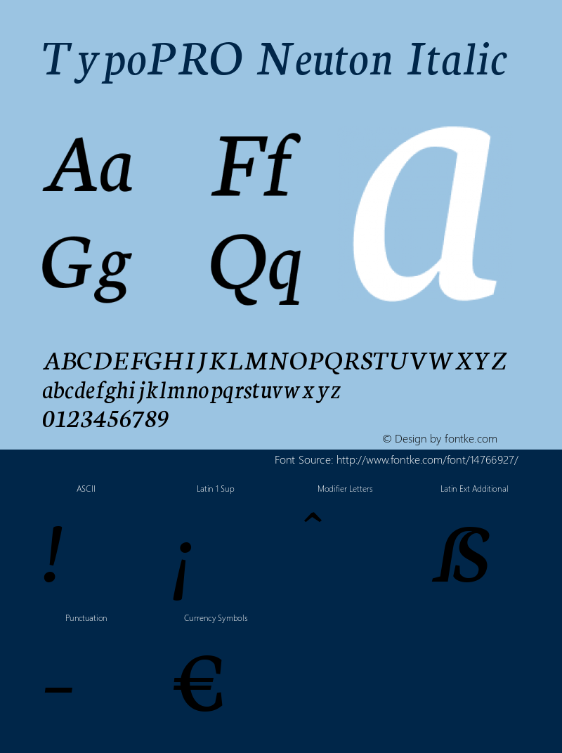 TypoPRO Neuton Italic Version 1.43 Font Sample