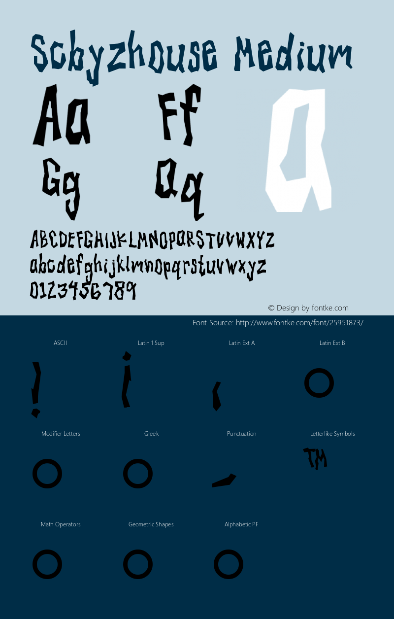 Scbyzhouse Version 001.000 Font Sample