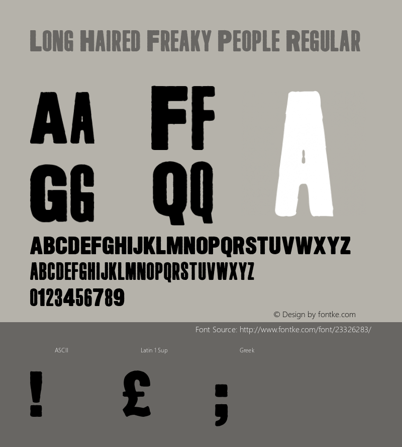 Long Haired Freaky People Version 1.00;July 24, 2017;FontCreator 11.0.0.2388 64-bit Font Sample