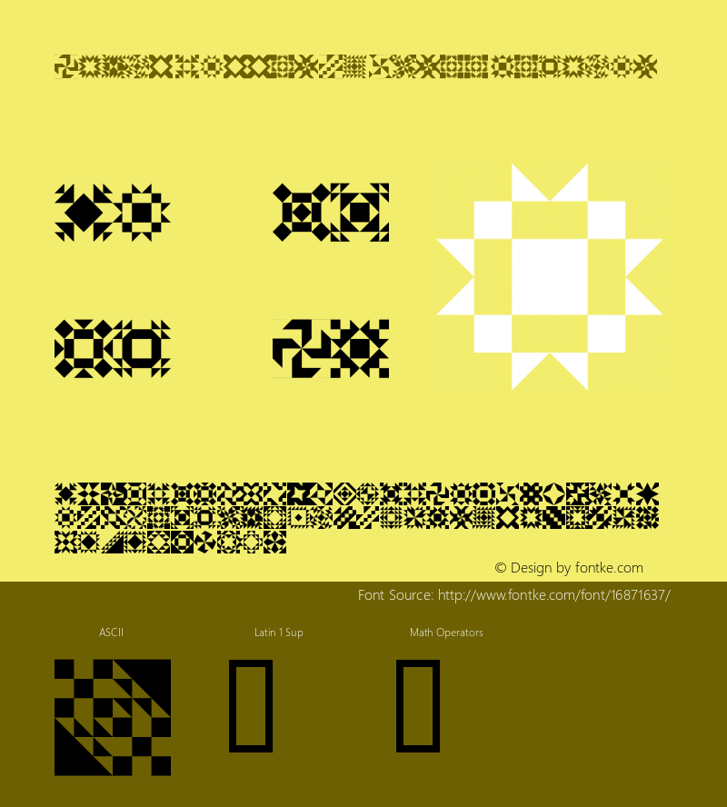 Quilt Patterns Three Regular Version 4.70 Font Sample