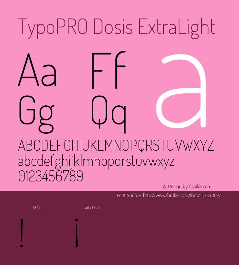 TypoPRO Dosis ExtraLight Version 1.007 Font Sample